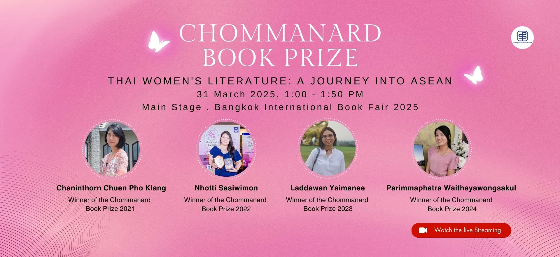 Chommanard   Book prize : Thai Women's Literature: A Journey into ASEAN , 31 March 2025, 1:00 - 1:50 PM